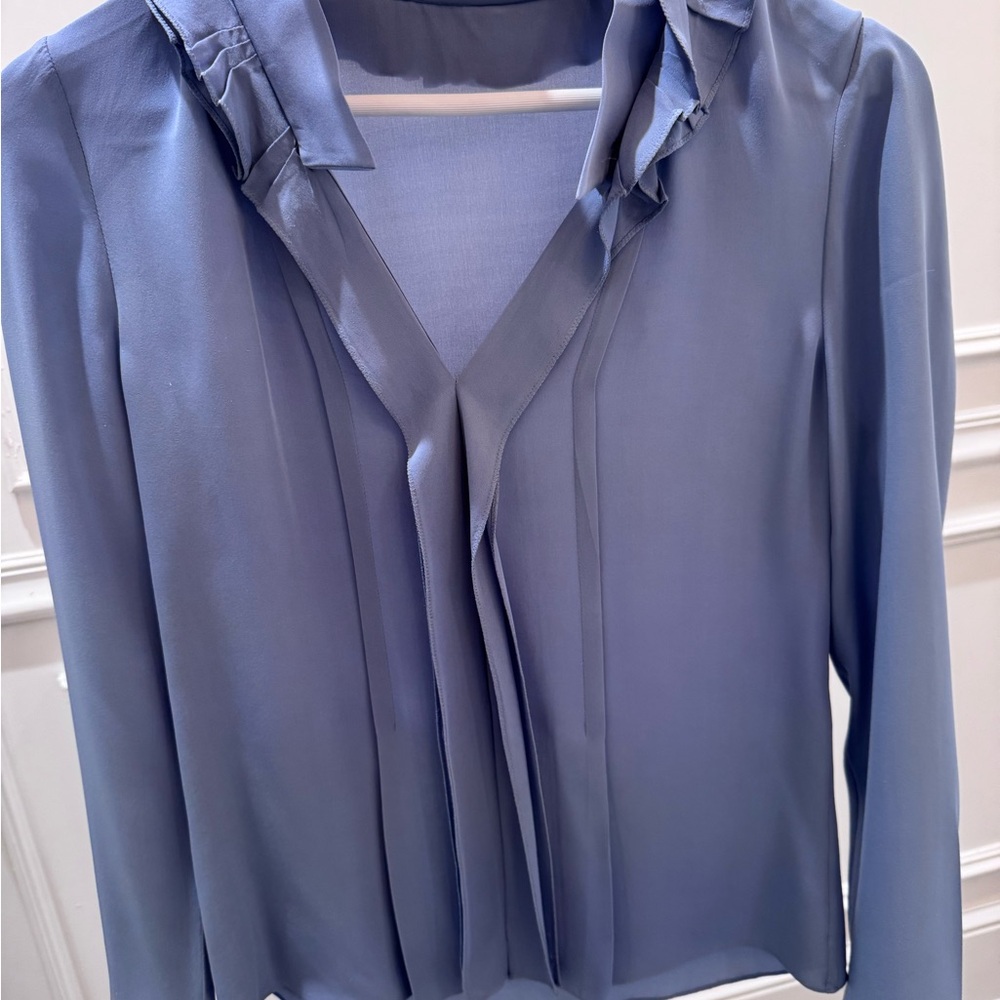 Elie Tahari Soft Blue Silk Blouse